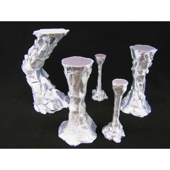 Dry Cavern Pillars Columns Scatter Terrain Scenery 3D Printed Mini Miniature