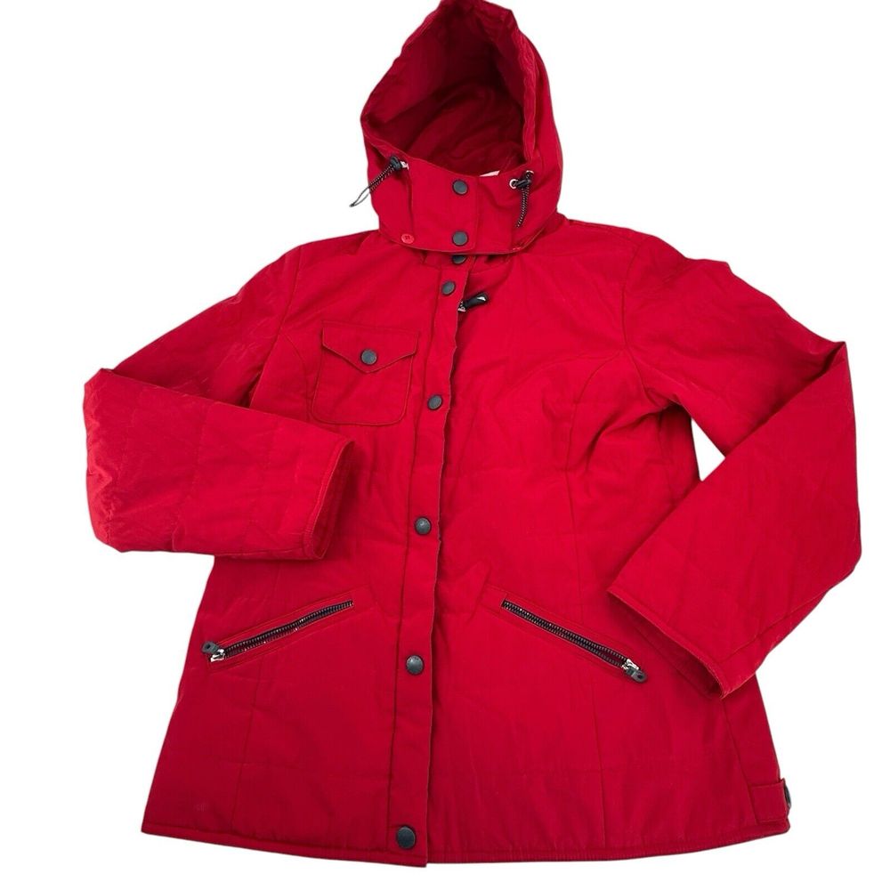 Nautica Snow Parka Lined Removable Hood Knit Collar Woman s Medium