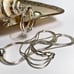 Sterling Italy triple strand necklace & matching hoops earrings with ball beads