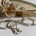 Sterling Italy triple strand necklace & matching hoops earrings with ball beads