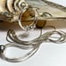 Sterling Italy triple strand necklace & matching hoops earrings with ball beads