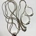 Sterling Italy triple strand necklace & matching hoops earrings with ball beads