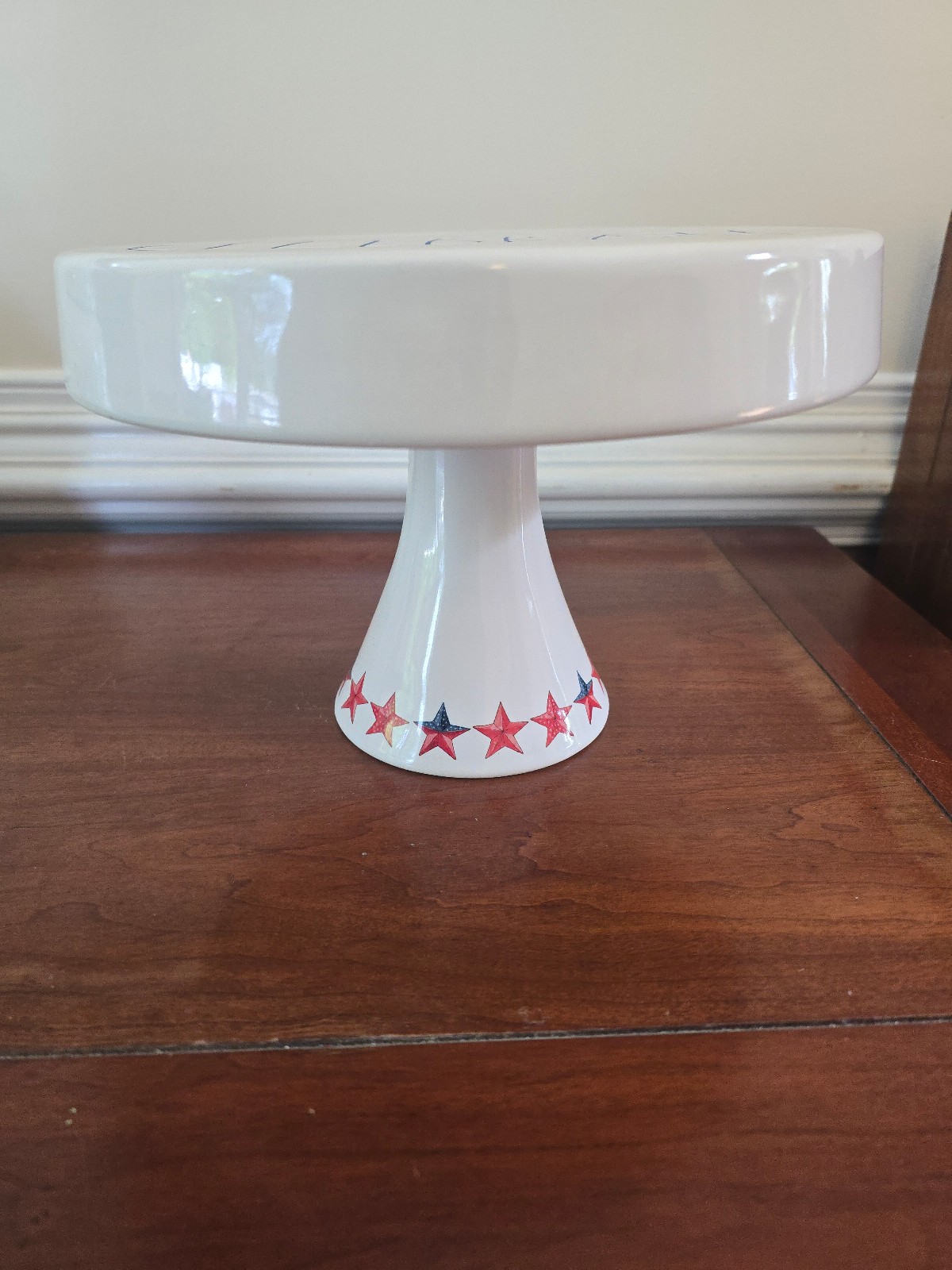 Rae dunn patriotic cake stand and canister