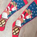 Set of 2 vintage lined needlepoint SANTA chimney Stockings Presents long