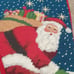 Set of 2 vintage lined needlepoint SANTA chimney Stockings Presents long