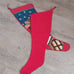 Set of 2 vintage lined needlepoint SANTA chimney Stockings Presents long