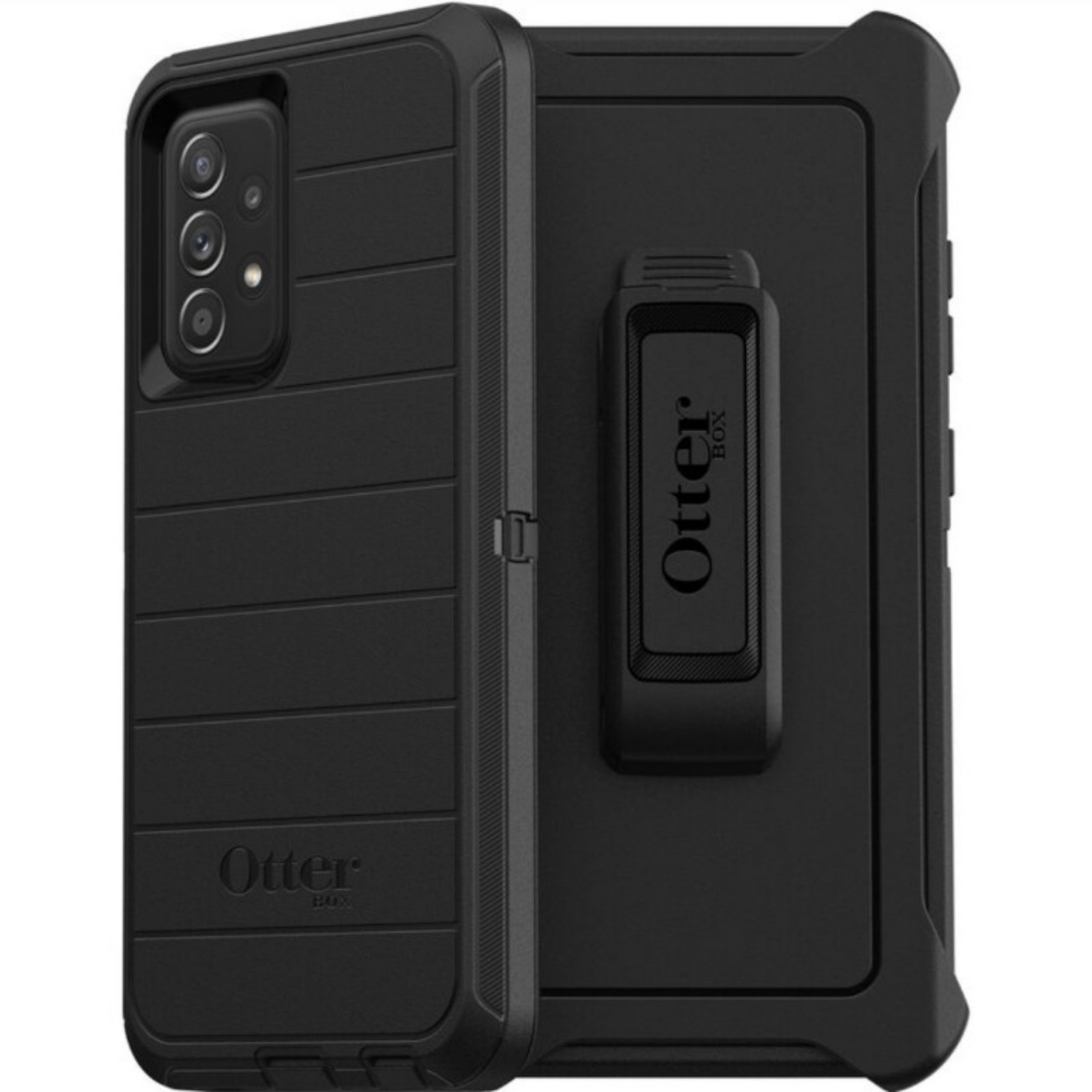 Otterbox black defender pro case + hip clip Samsung a52
