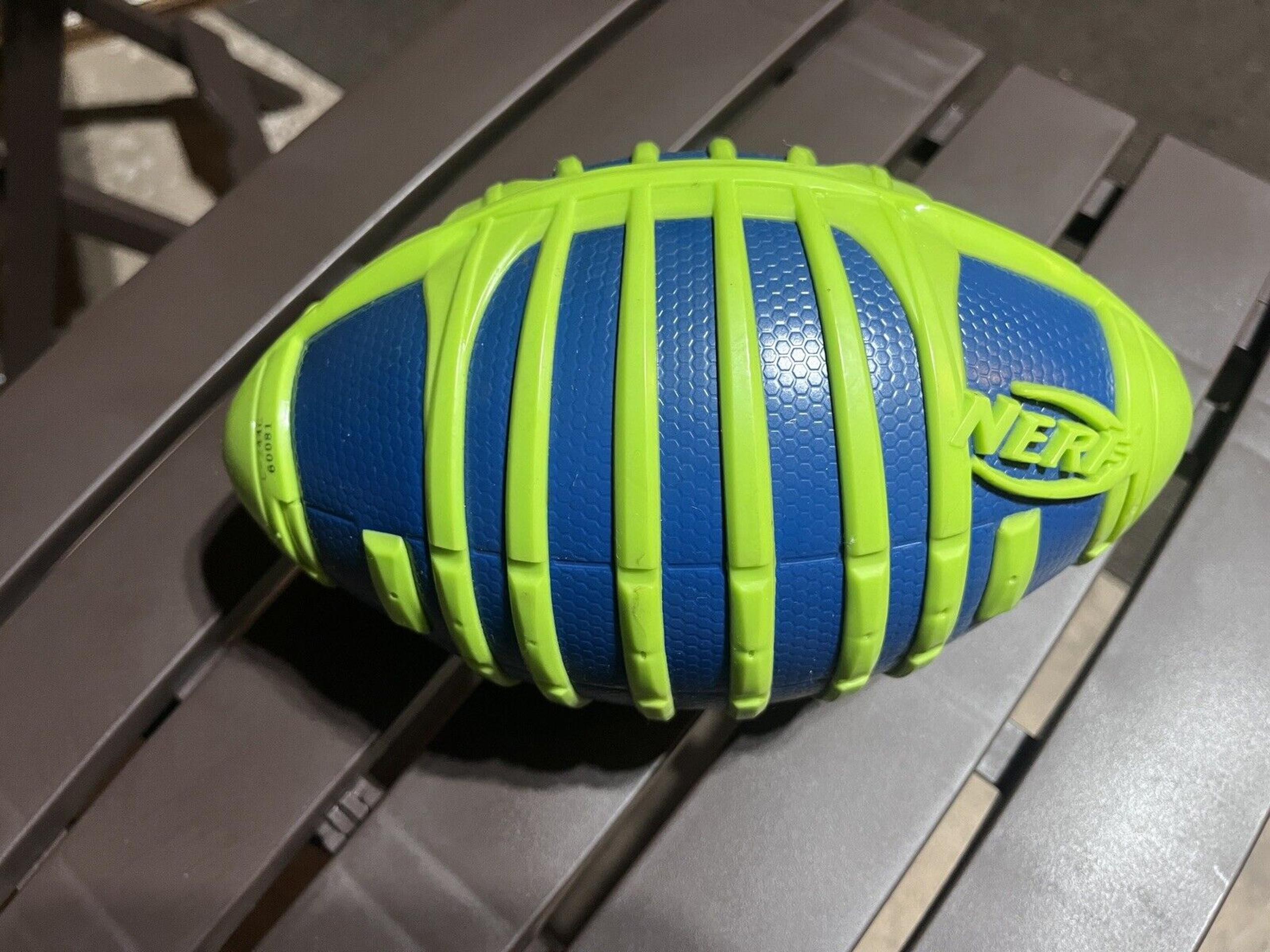 Nerf Sports All Weather Blitz Sports Football Green Grips Blue Base C-244C 60221