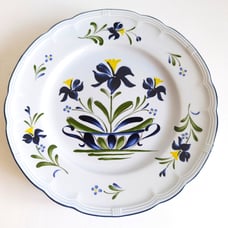French Country (4) Salad / Dessert Plates Normandie by NIKKO Discontinued BLUE