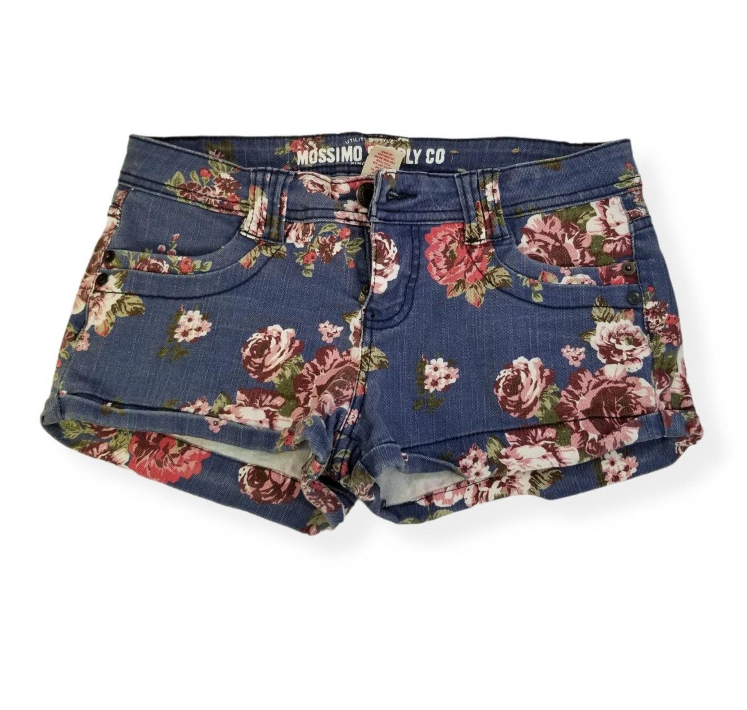 MOSSIMO SUPPLY CO DENIM FLORAL SHORTS