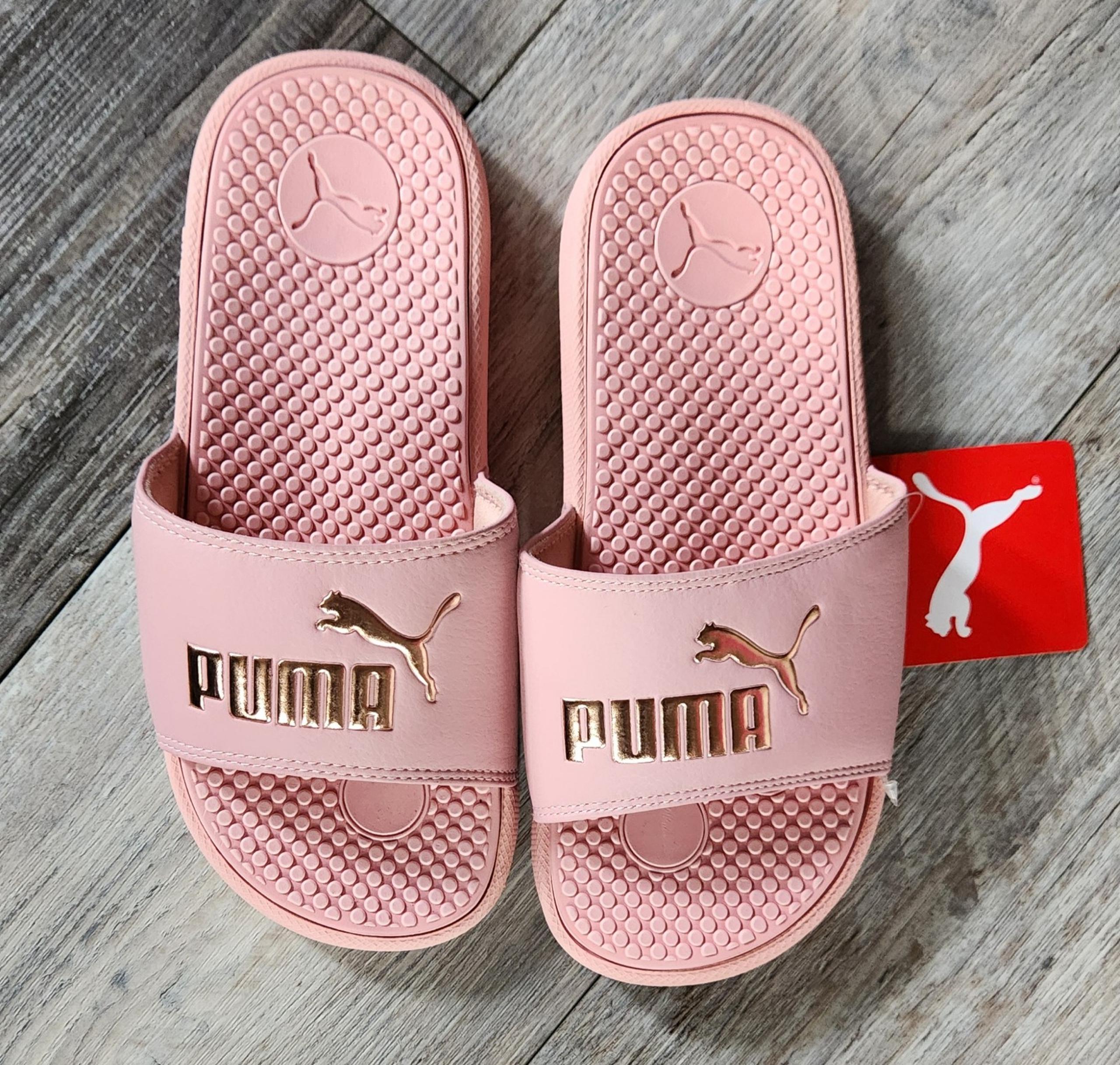 PUMA Little Girl's Cool Cat Bridal Rose Pink/Gold Comfortable Slides