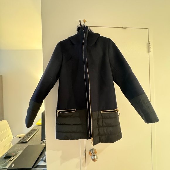 Sandro Quilted Wool Coat