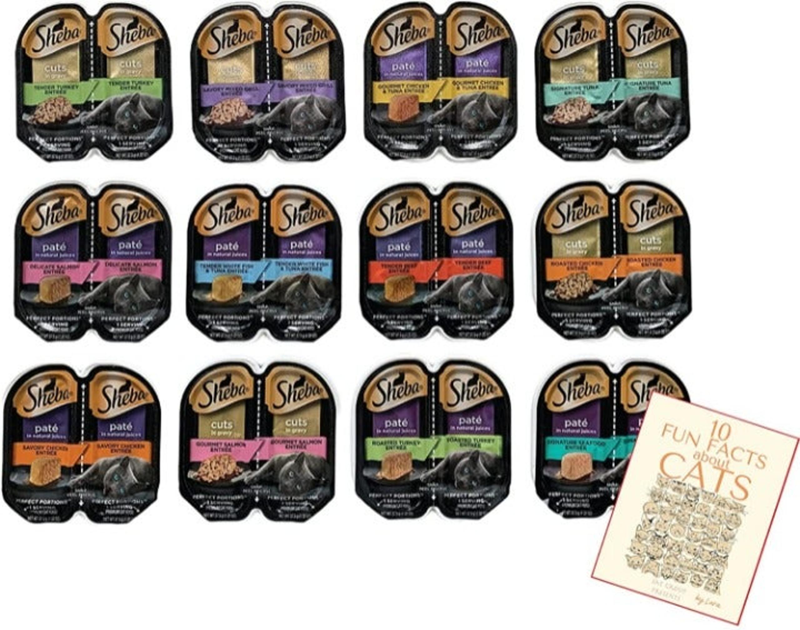 Sheba Perfect Portions Pate Wet Cat Food Cuts in Gravy Variety Pack All Flavors