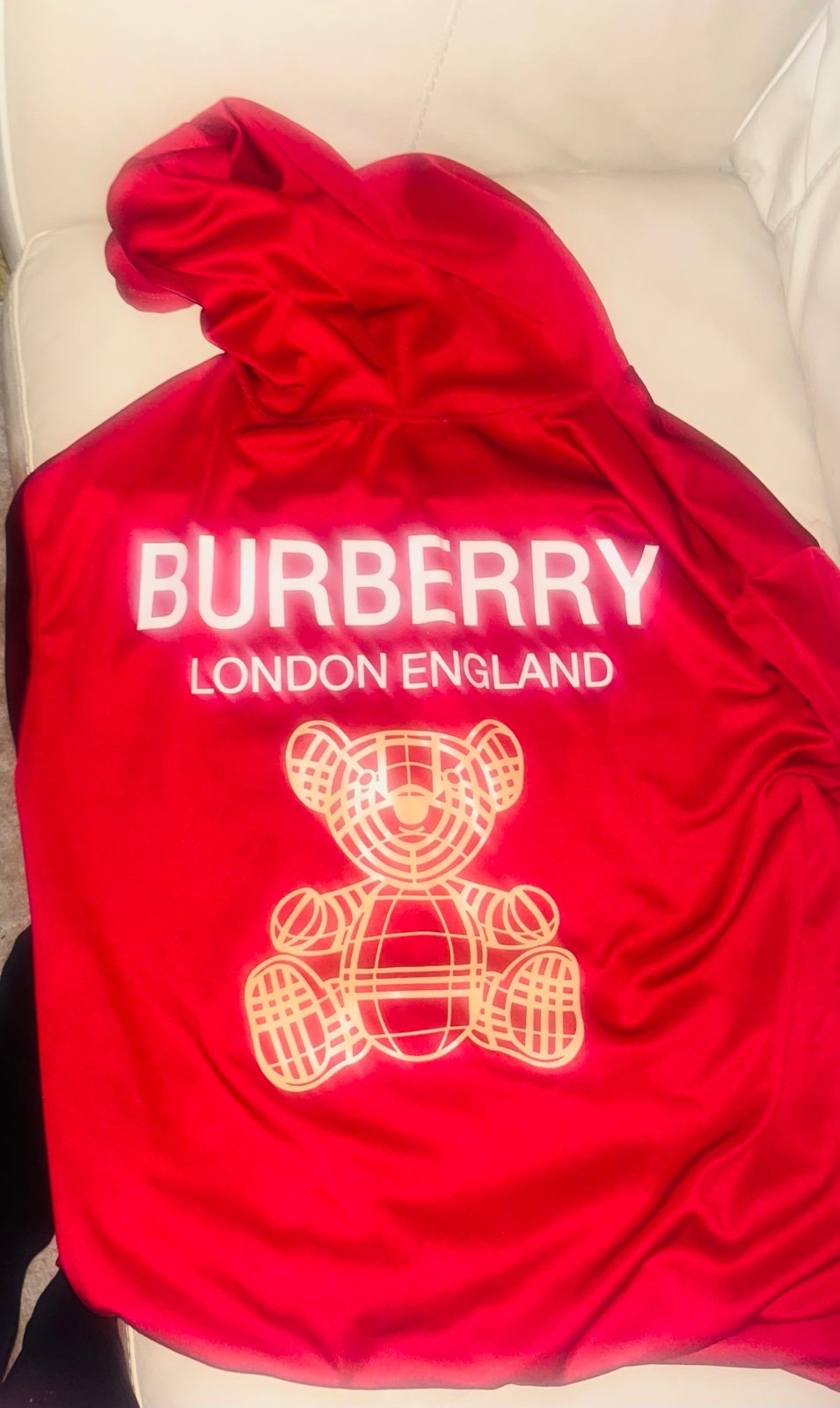 Red and gold BURBERRY hoodie