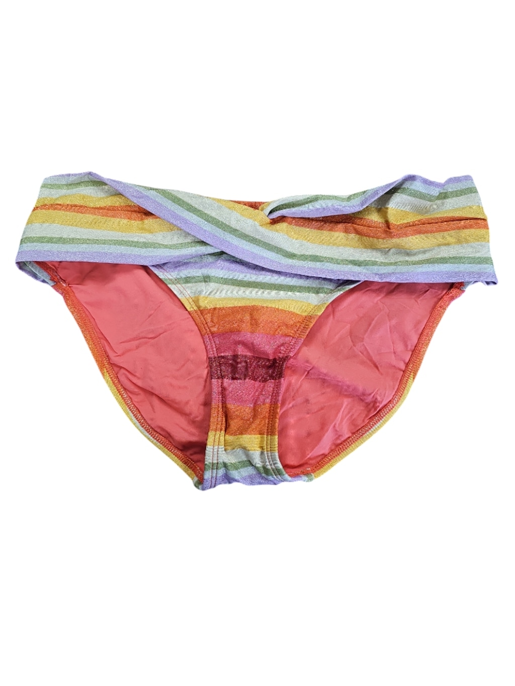 NWOT Robin Piccone Shiny Rainbow Bikini Bottom Sz L