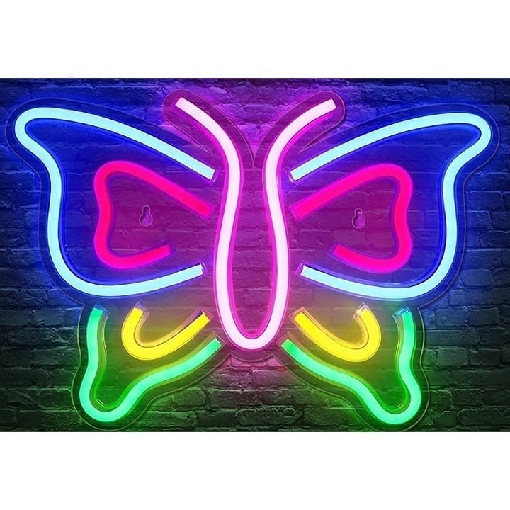 New Butterfly LED Neon Sign Light for Wall Decoration in Home Bedroom Bar Party