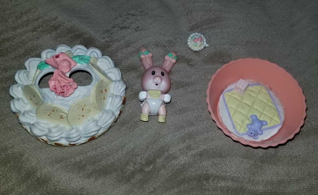 Tea Bunny Baby, Playful Peek-A-Boo Sweet Pea with a Banana Cream Pie & Playpen