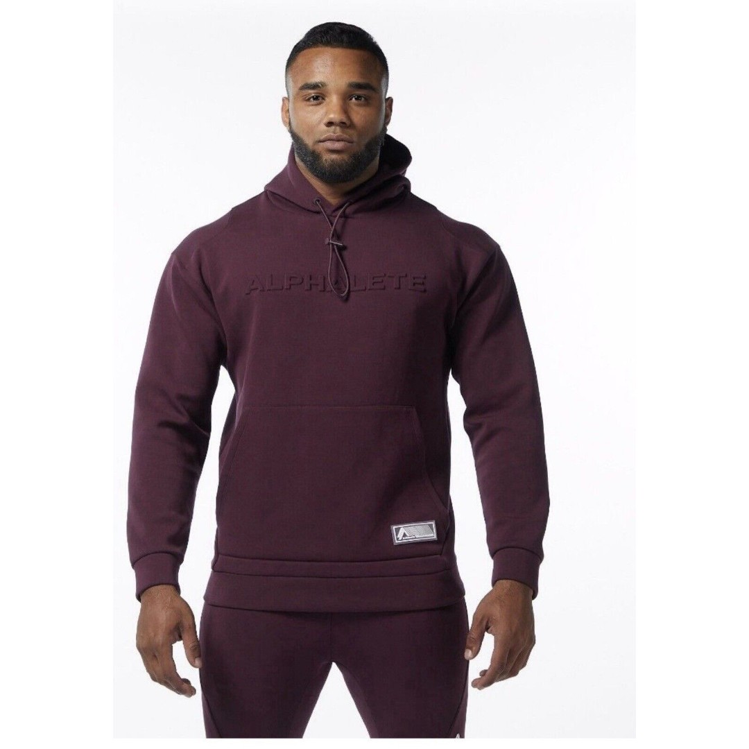 Alphalete Men’s ELMTS Pullover Hoodie - Merlot, Size Small
