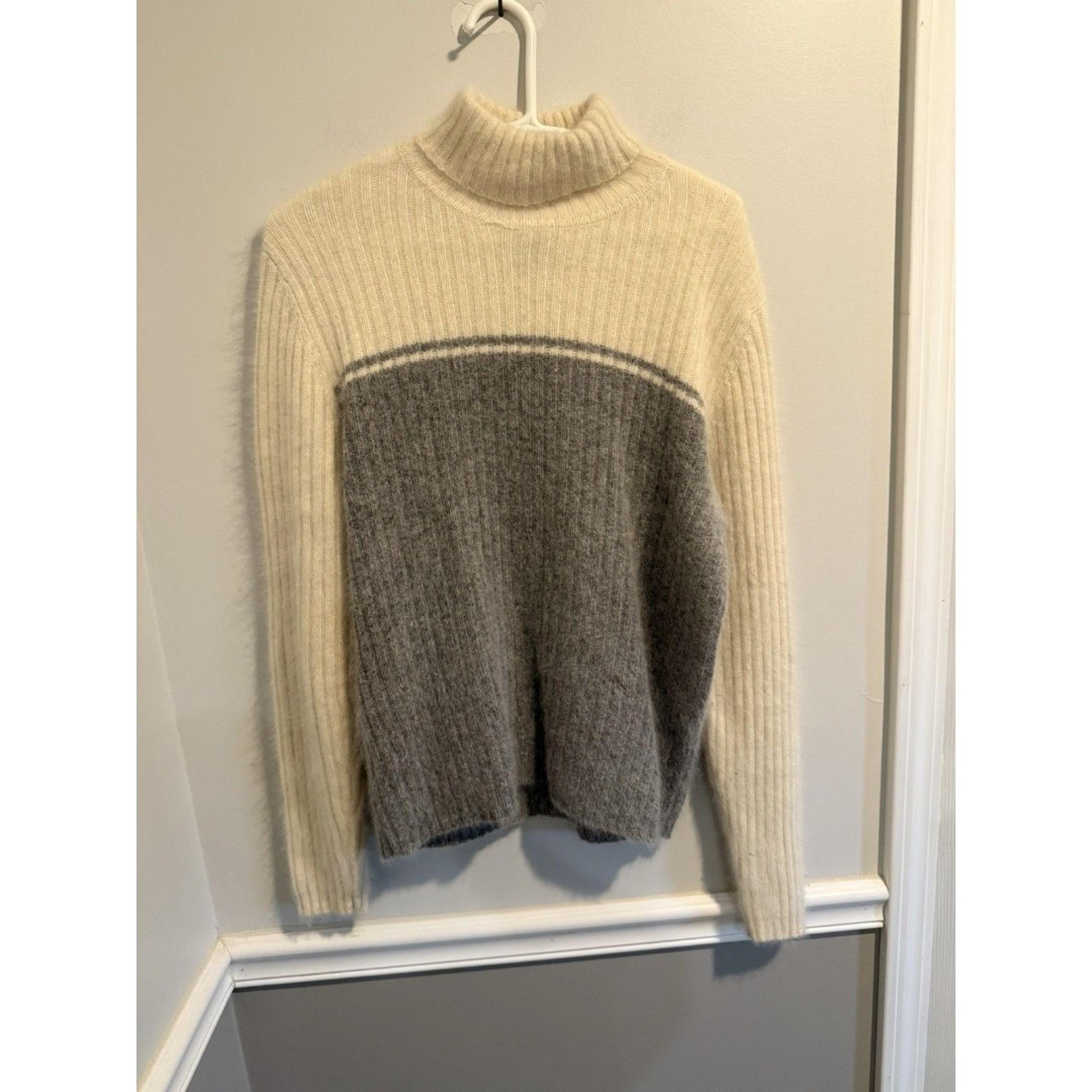 Sweater Womens M Gray Rabbit Hair Lambs Wool Vintage Turtleneck - Rafaella