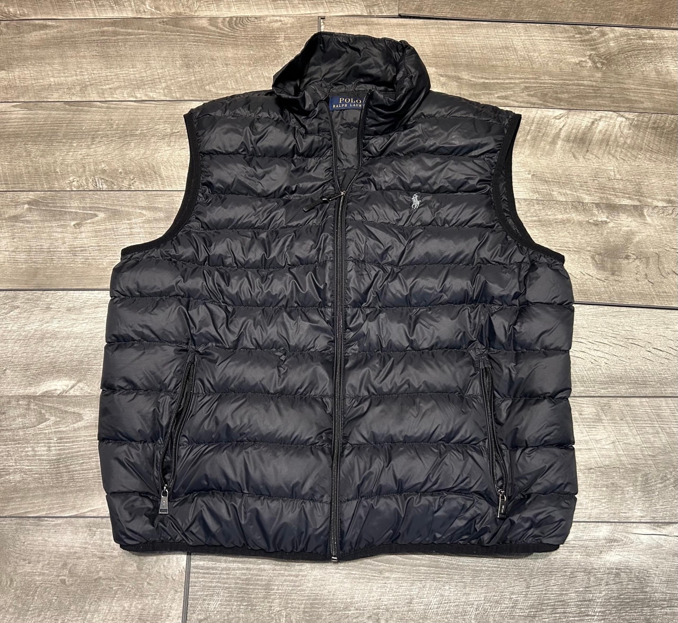 Polo Ralph Lauren Duck Down Puffer Puffy Black Men’s Vest Jacket Size XXLarge