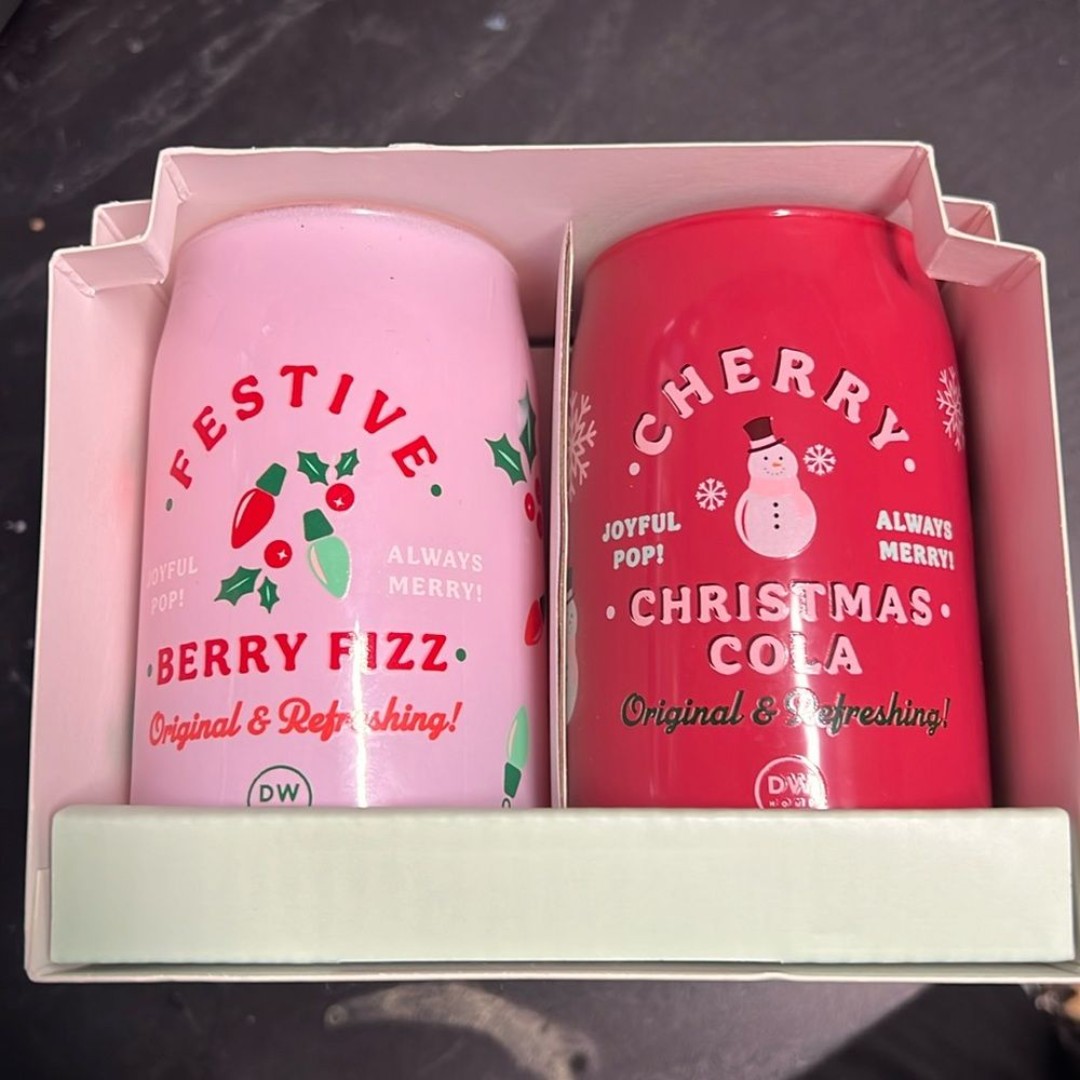 Joyful Pop Candles DW Home Soda Pop Set of 4 Christmas