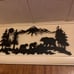 Metal Wall Decor, Metal Bear Family Art, Tree Mountain Decoration