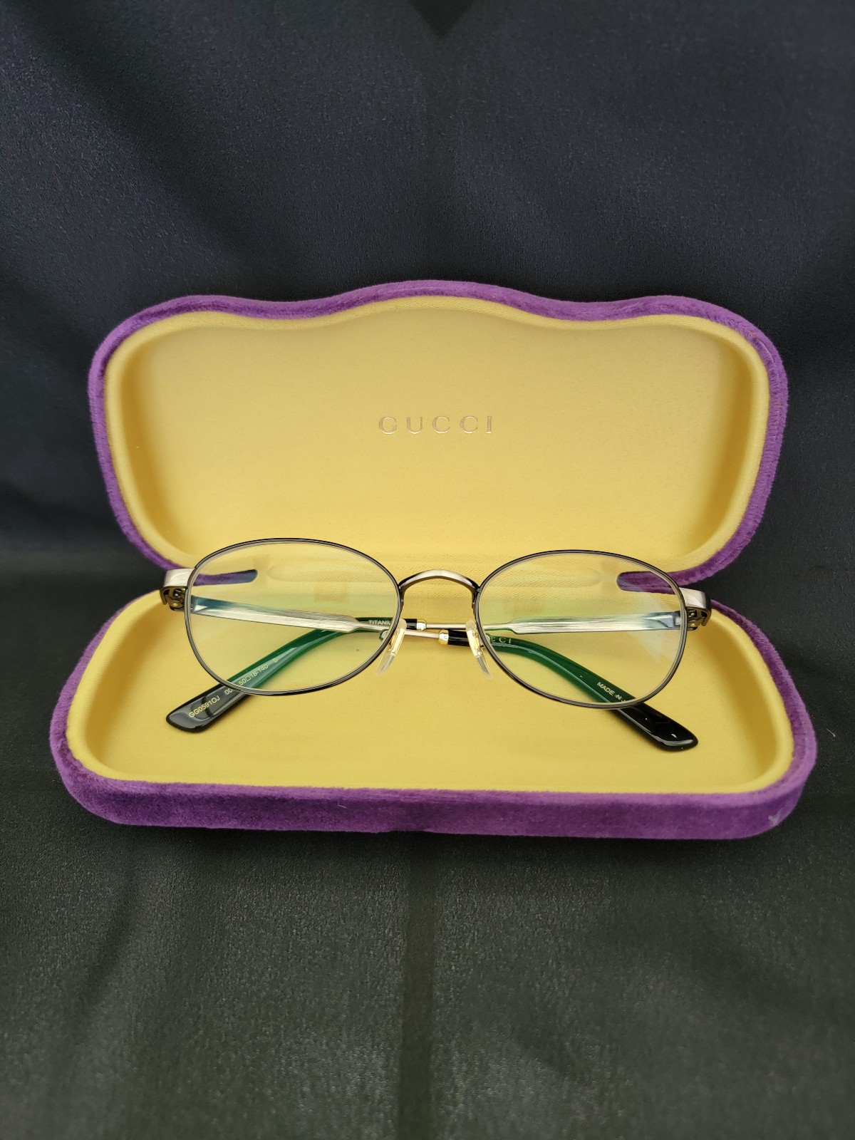 Gucci Prescription Glasses and Purple Suede Case