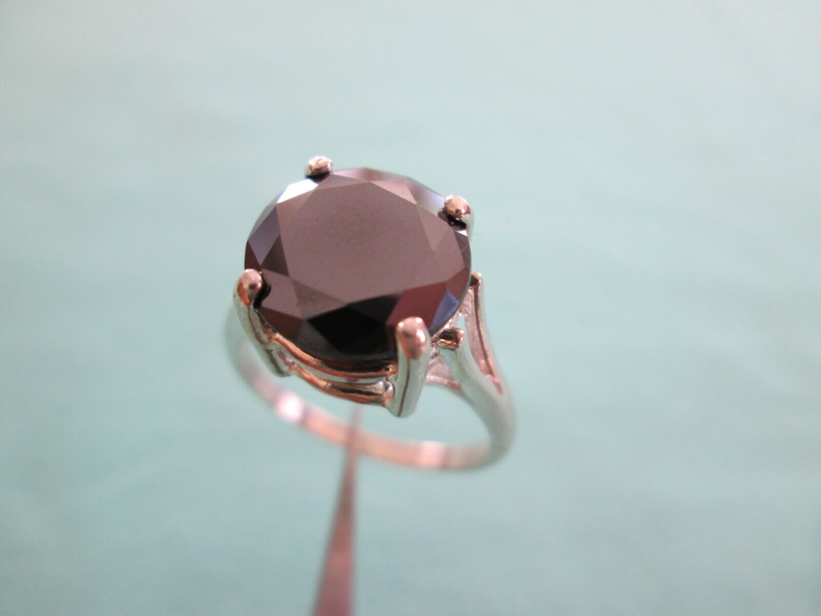 4.44ct 100% NATURAL REAL BLACK DIAMOND RING,FREE DIA TESTER, CERTIFICATE,SI ZE 6