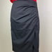 Etro Black Lined Ruched Pencil Skirt Minimal Modern Office Attire Size 8 / 44eur