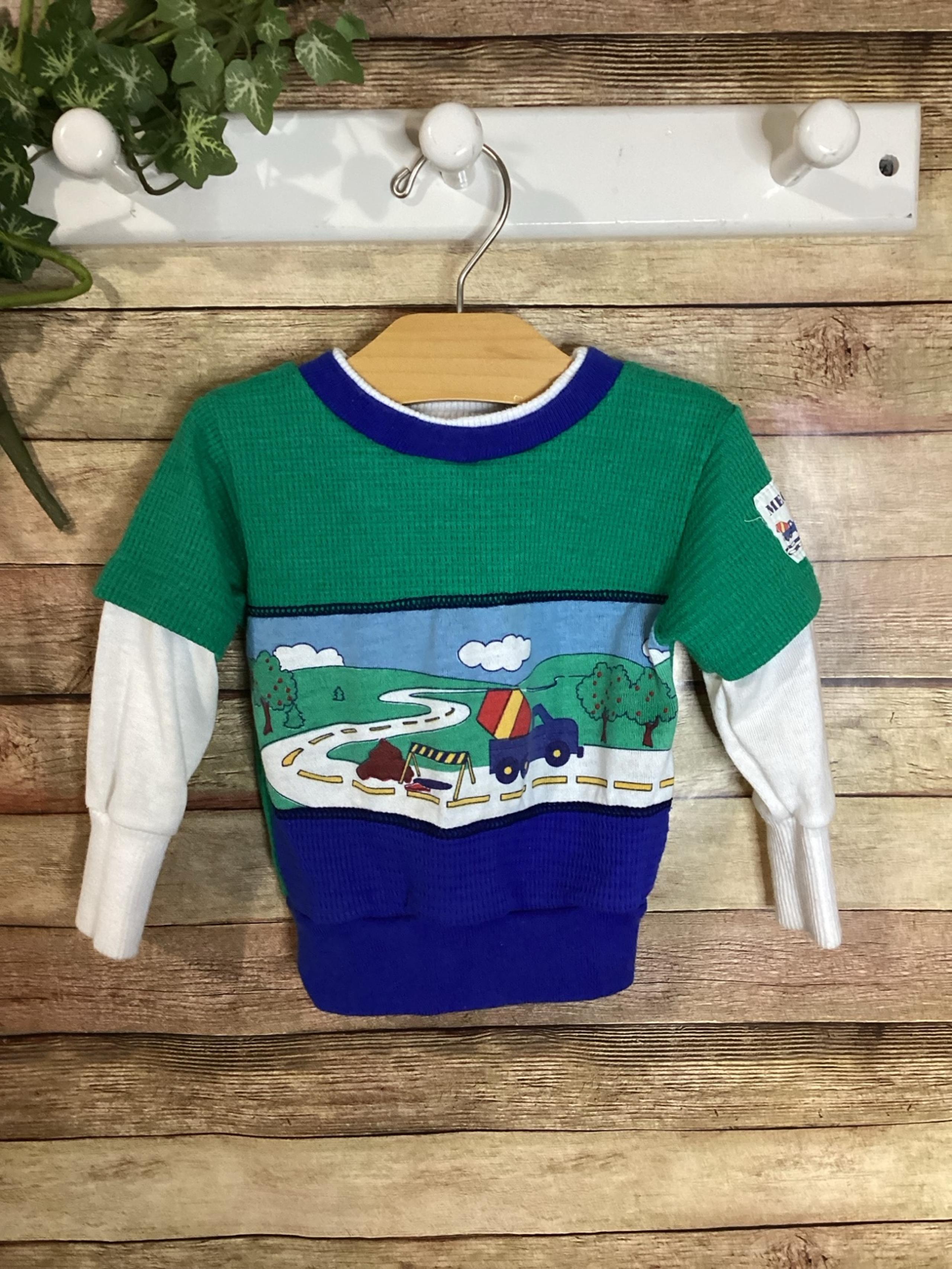 VINTAGE Health-Tex Toddler Boy Long Sleeve Shirt Size 2T