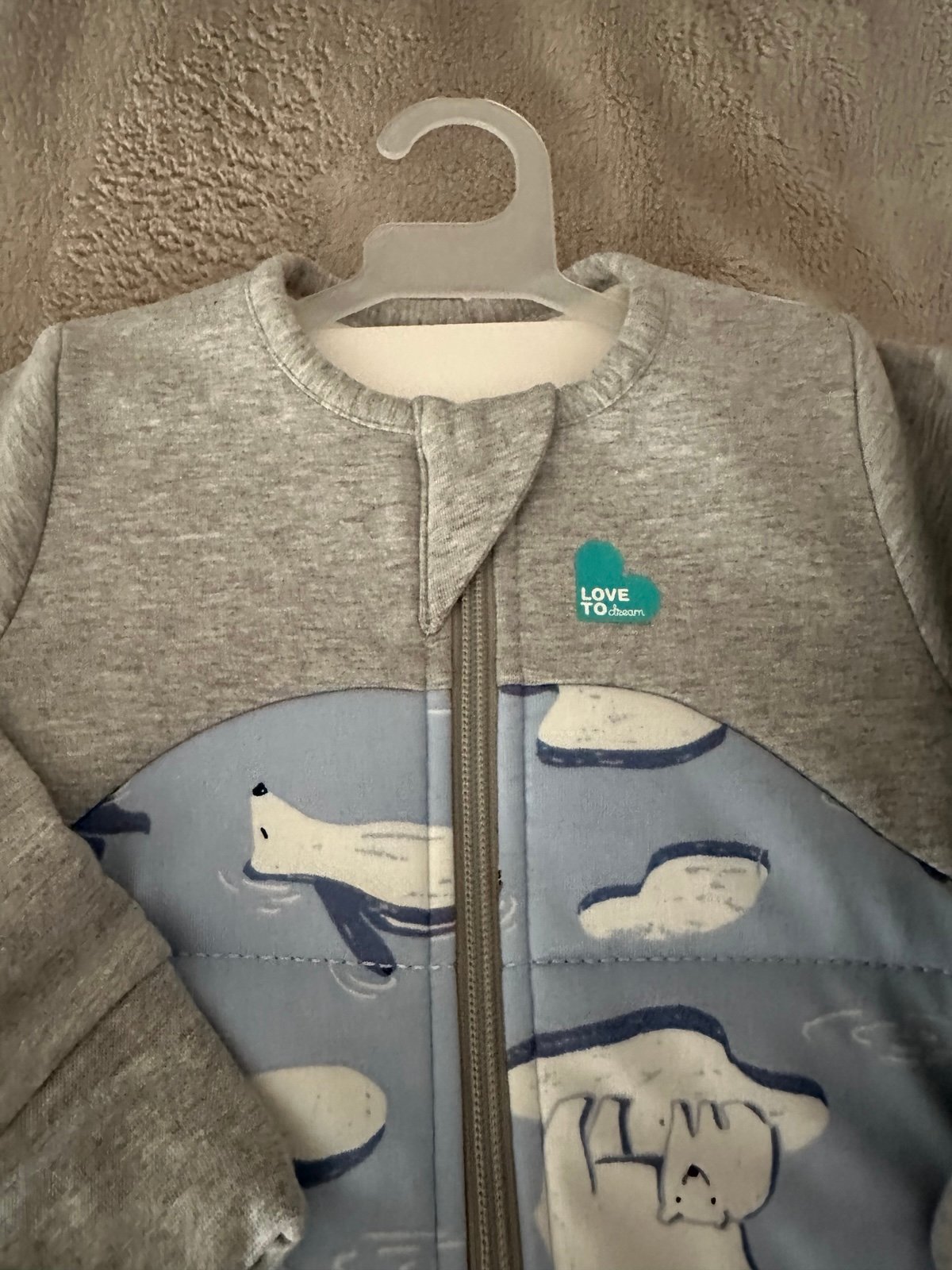 Gray and White Star Baby Onesie sleep suit new in box