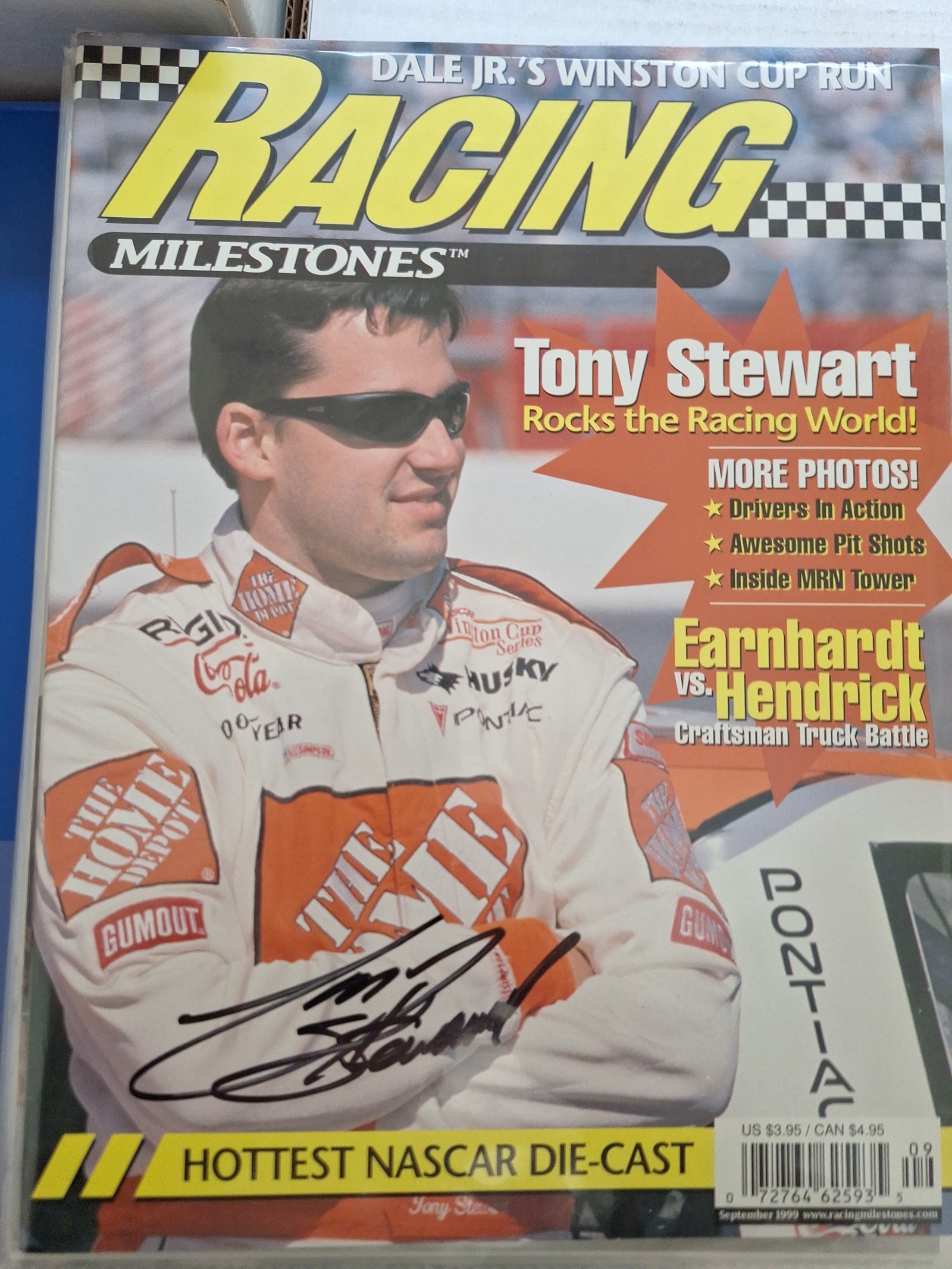 Tony stewart autograph magazine