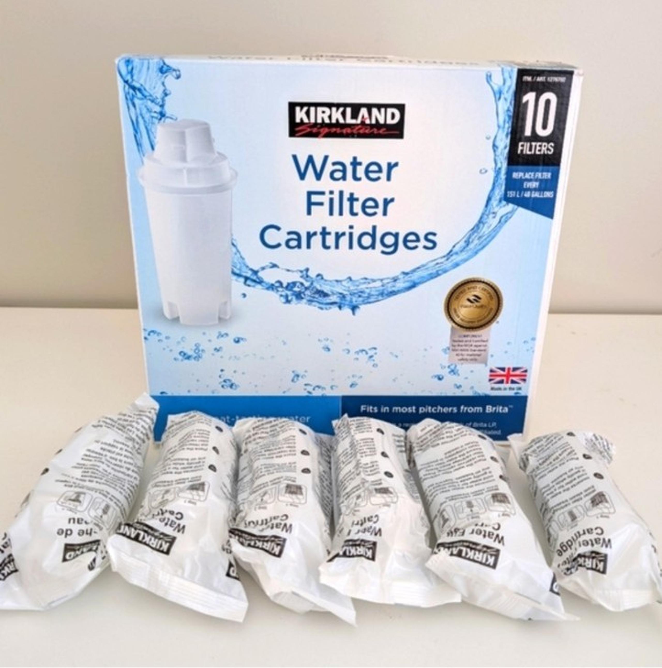 6 Pack Kirkland Signature Water Filter Cartridges, Fits Brita Pitchers BPA-Free