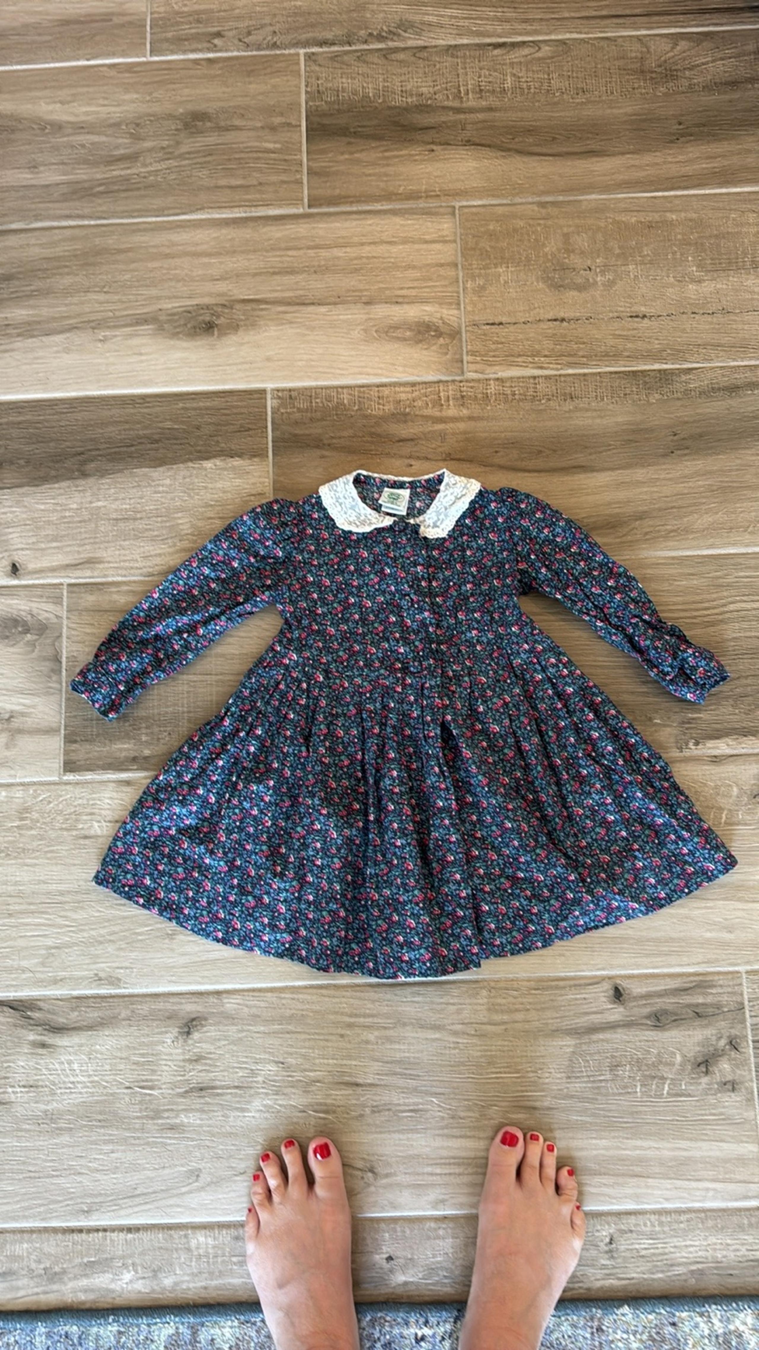 Vintage Laura Ashley Made In Great Britain 18-24 months floral dress