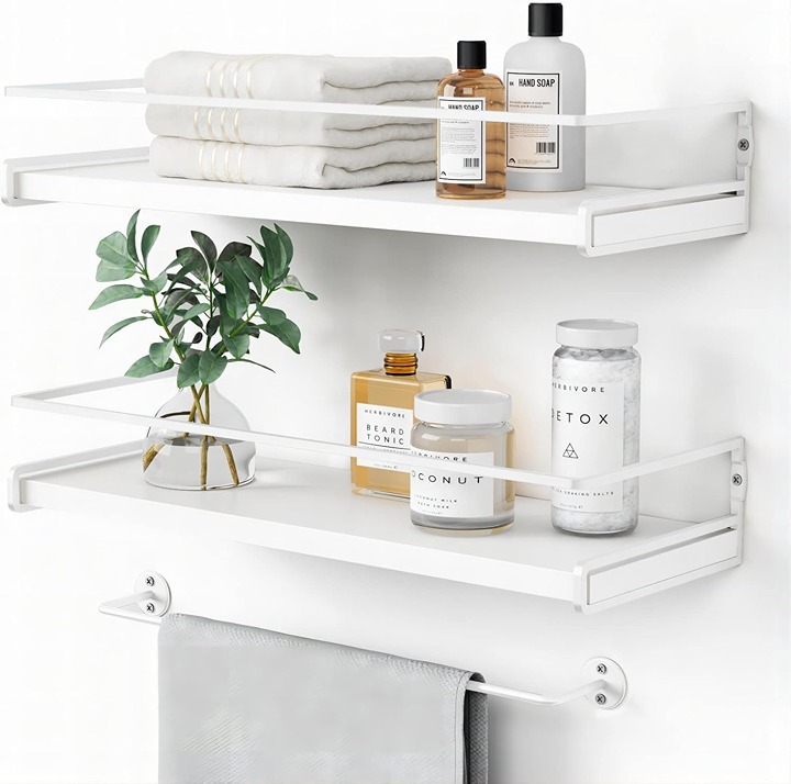Nursery Shelves for Wall Set of 2 White