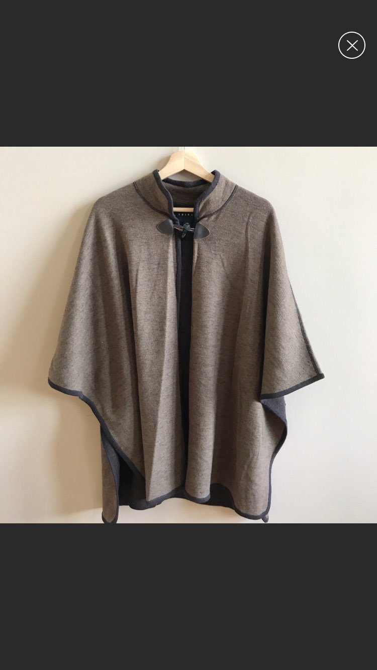 TRIBAL brown and black cape coat