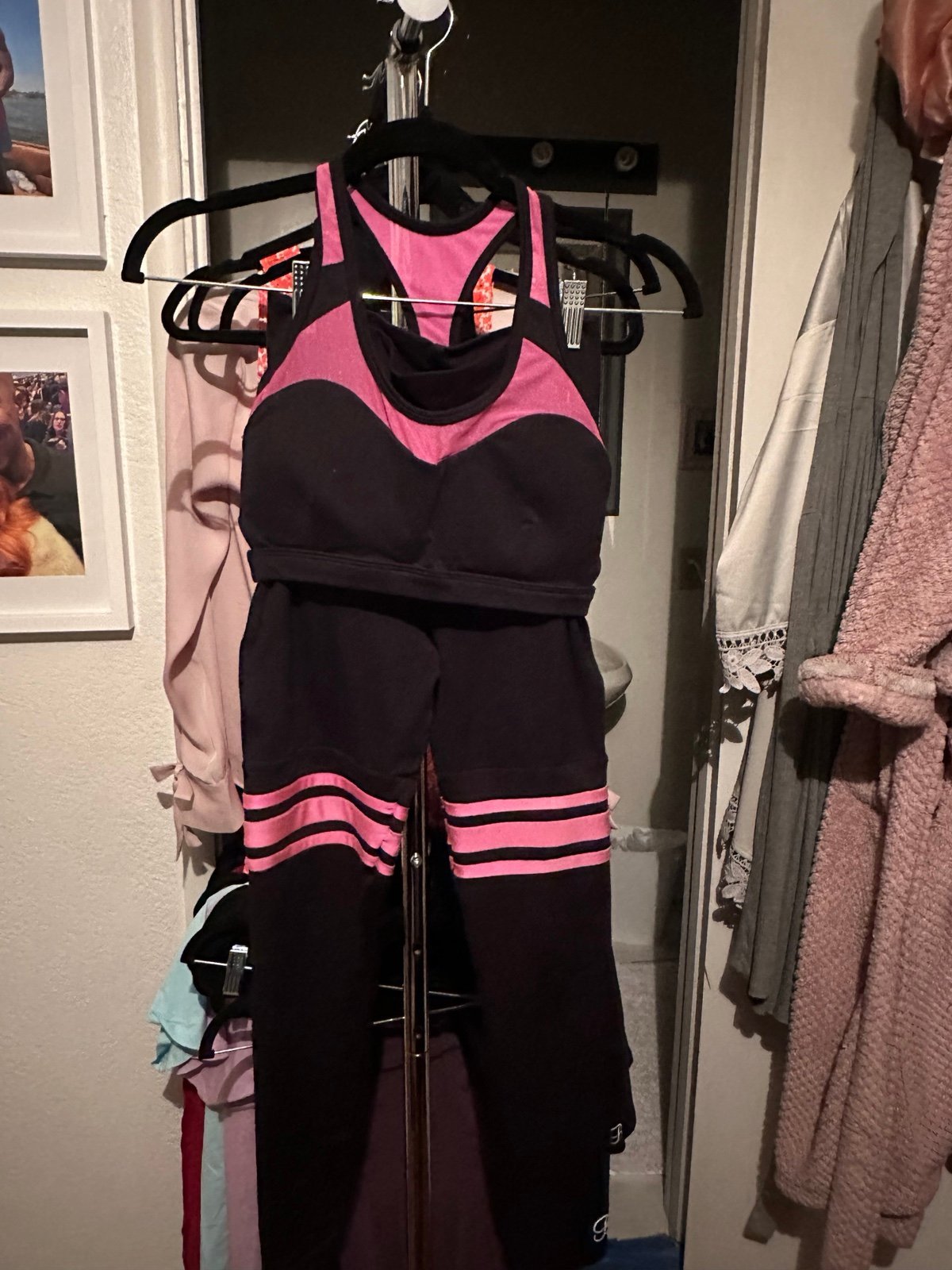OG bombshell pink and black thigh high with matching OG bra. Small