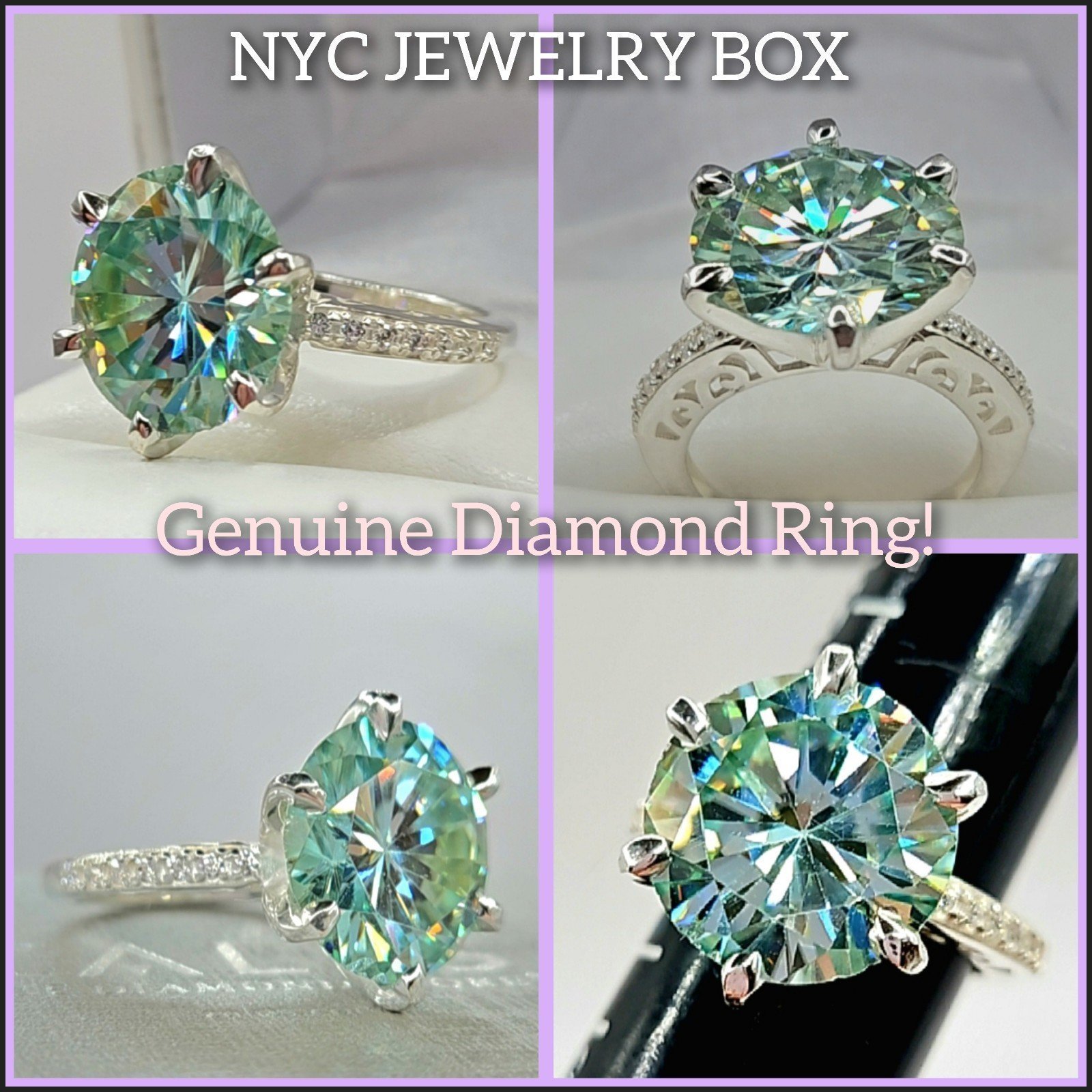 SALE‼️18K WG Certified VVSI/D 9.60CTW. Natural Light Blue Diamond Ring