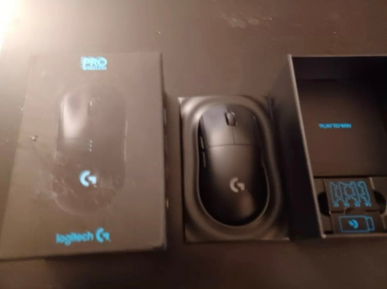 Logitech G PRO Wireless Optical Gaming Mouse with RGB Lighting in Black.