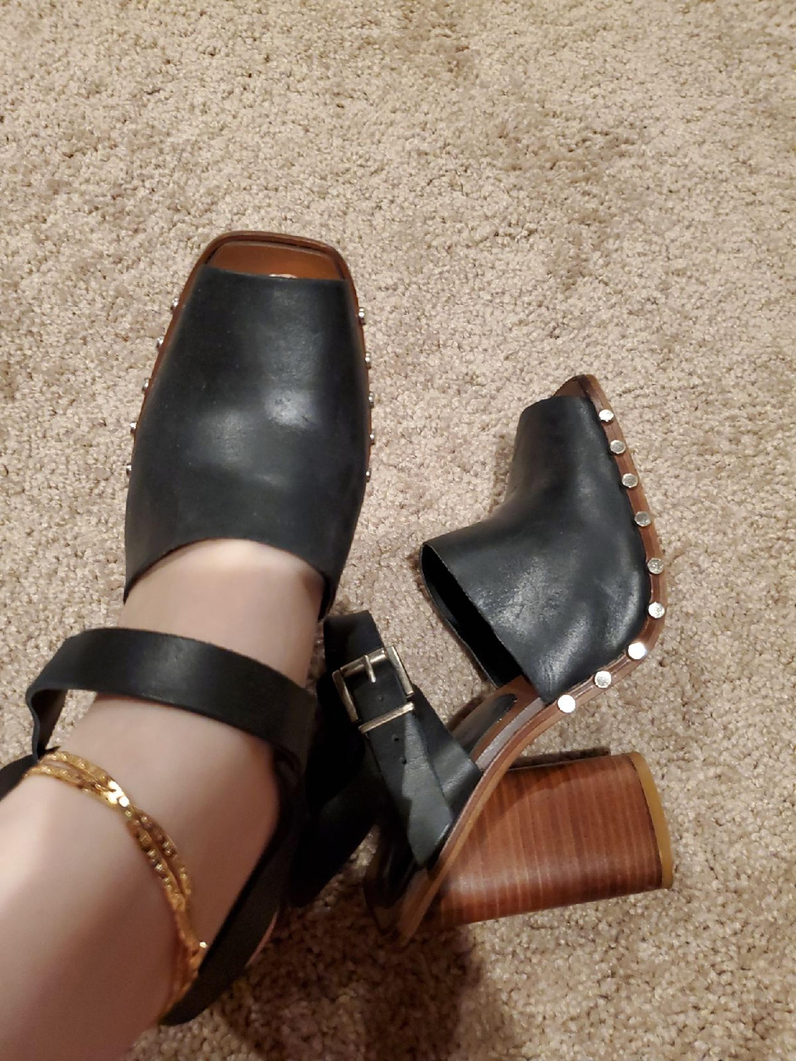 Zara black leather shoes
