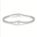 Solid 925 Silver Womens 2ct Diamond Heart Tennis Bracelet Ladies 7 inch Jewelry