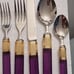 Mikasa Laslo Prisma Amethyst purple/gold trim flatware setting - 5 pieces NEW