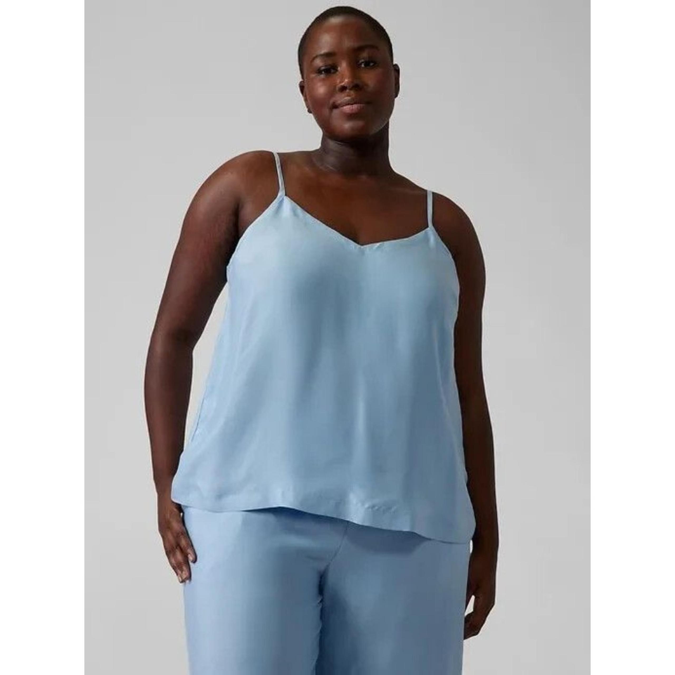 Athleta Calm Cool Sleeveless Spaghetti Strap V-Neck Cami Gray Women's Size 3X
