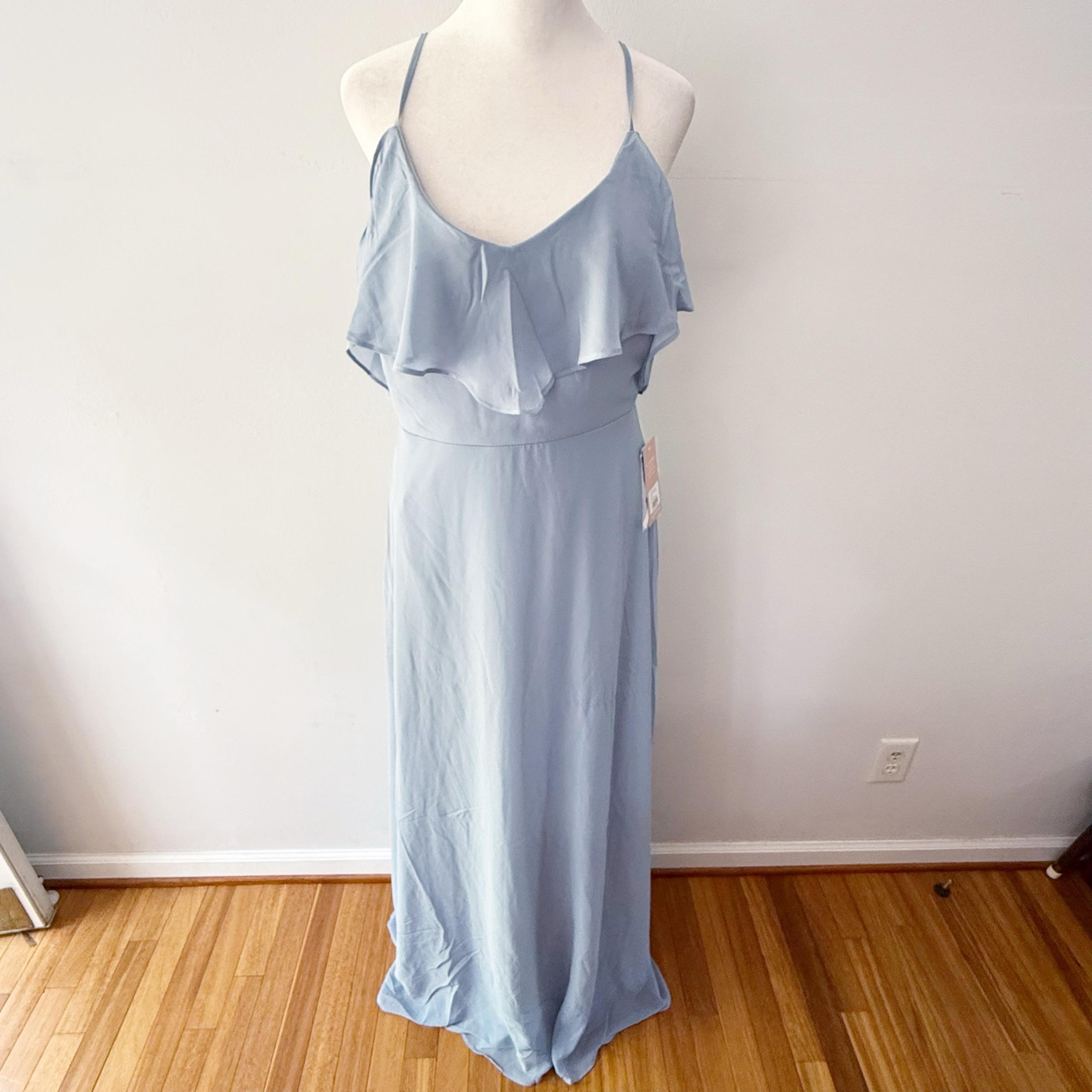 Birdy Grey Jane Convertible Maxi Dress Women Medium NWT Dusty Blue Bridesmaid