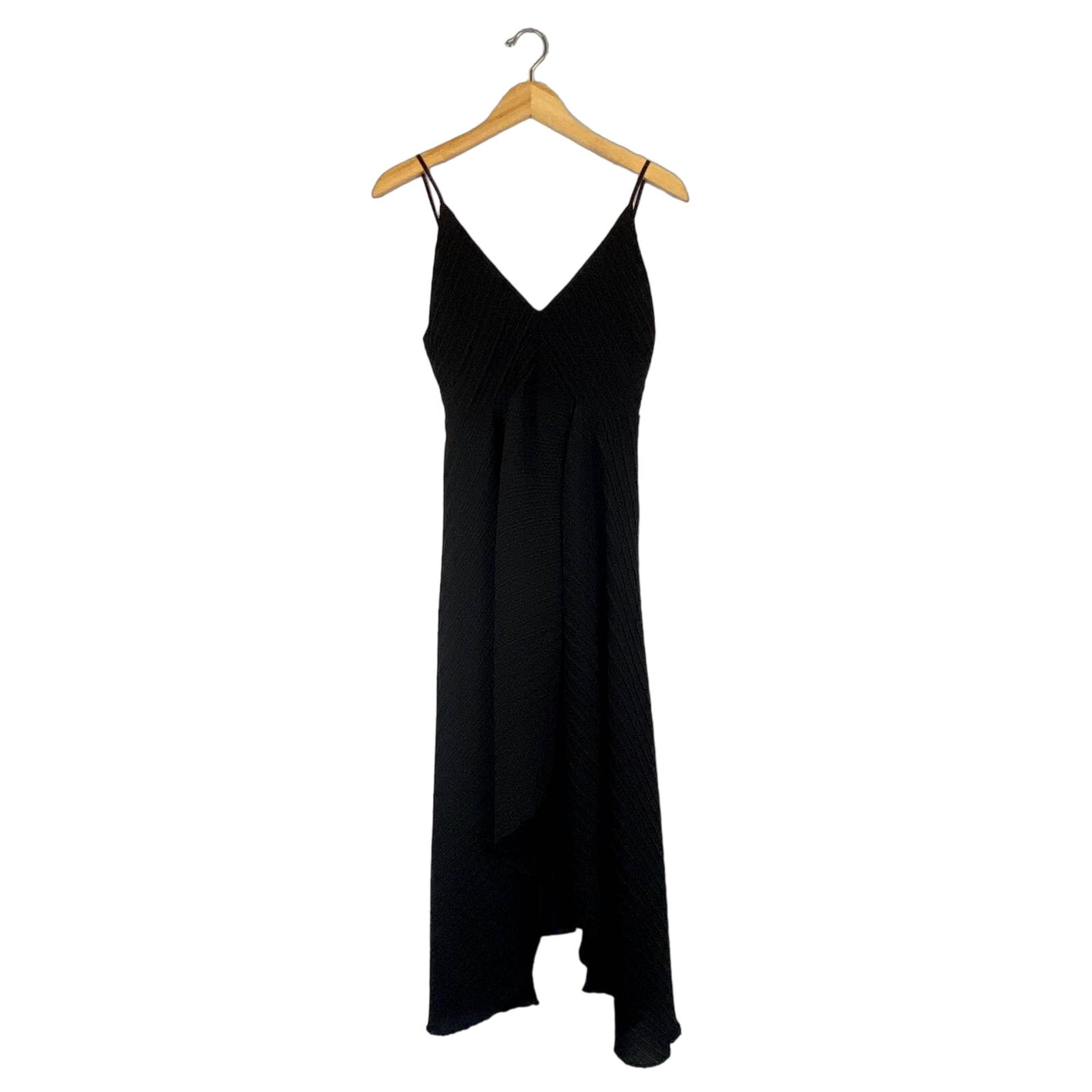Keepsake The Label Textured Midi V-Neck Cocktail Dress Black Small
