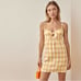 Reformation Ryland Linen Dress In Dandelion Gingham Check