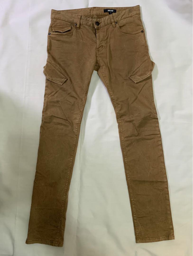 Just Cavalli cargo pants, size 46, brown.