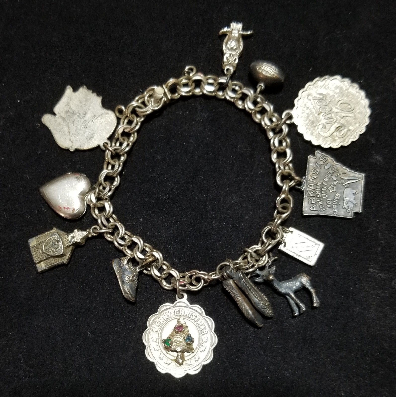 Vintage Charm Bracelet with charms .925
