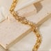 Waterproof gold plated detailed chain bracelet