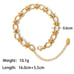 Waterproof gold plated detailed chain bracelet